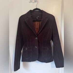 H&M Women's Dark Brown Corduroy Blazer